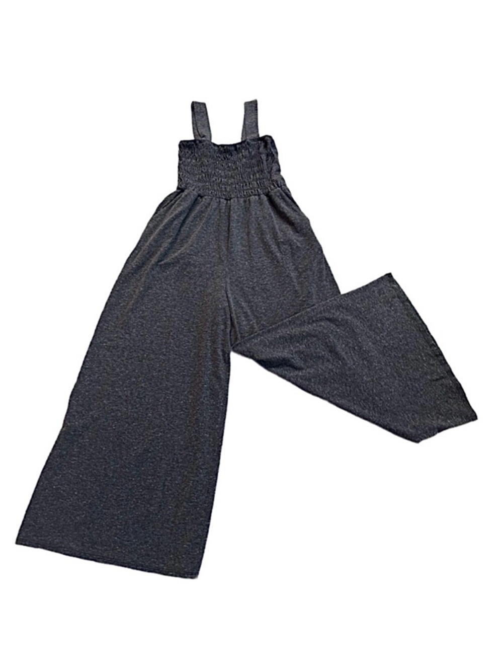 CES FEMME ~ Heather Gray Women's Wide Leg Loose Fit Jumpsuit w/Pockets size S